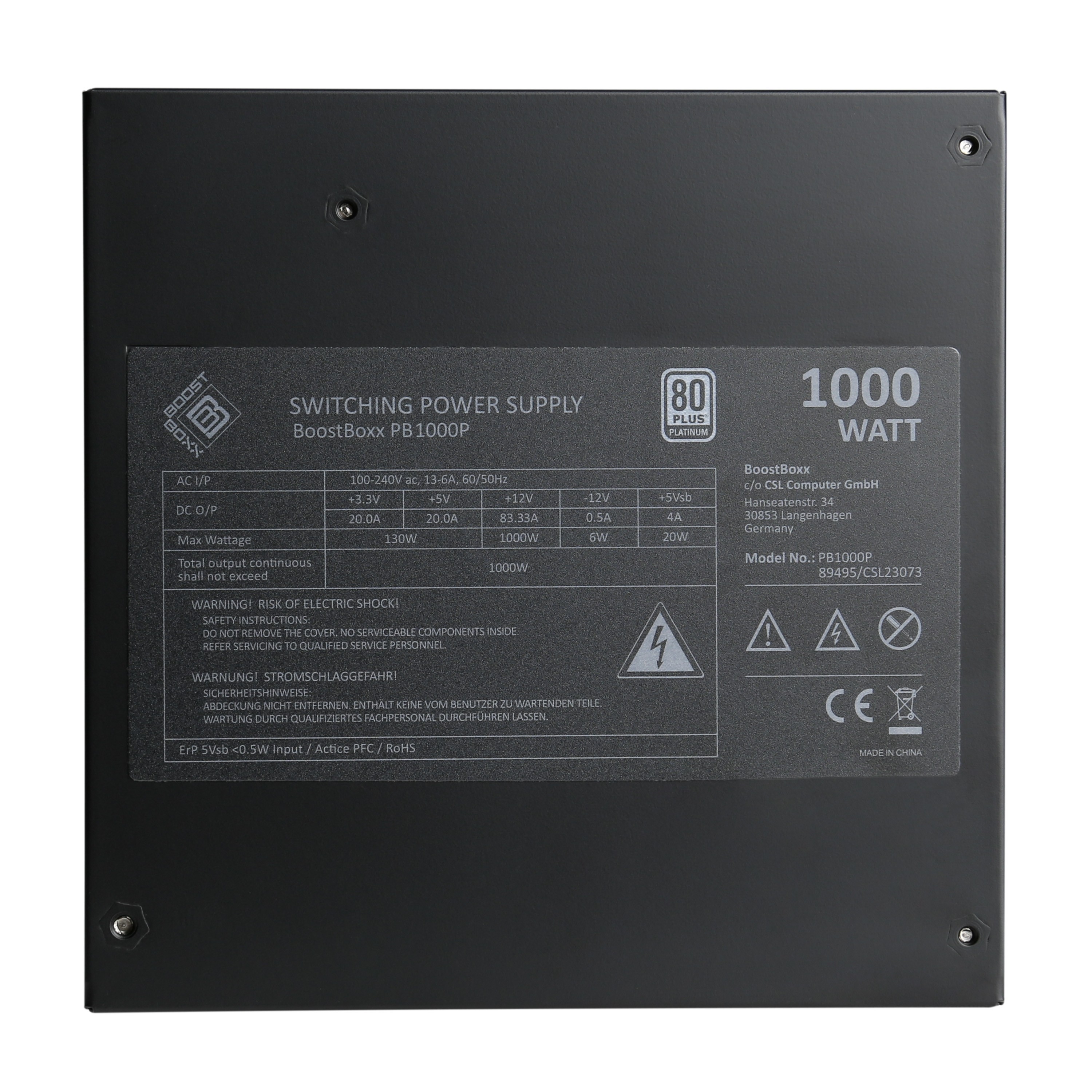 1000 Watt BoostBoxx Power Boost, Full-Modular, 92% efficiency, 80 Plus ...