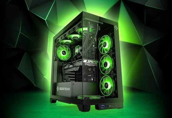 BoostBoxx Gamestar PC Ultra GeForce Pro Max: Your perfect gaming partner with Intel Core Ultra 5 processor and GeForce RTX 5070 Ti graphics.