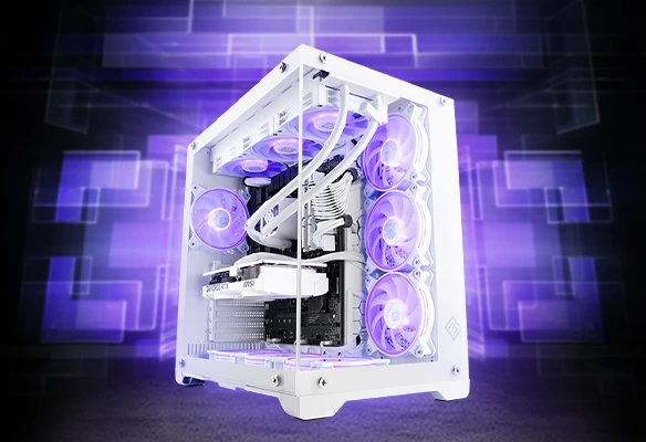 The Gronkh PC - Fl&ouml;ckchen is a stylish gaming PC in a clean white design with rich performance for WQHD 1440p and more!