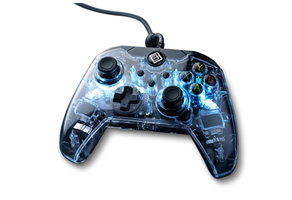Le contr&ocirc;leur de jeu BoostBoxx LUX RGB au layout XBOX offre aux joueurs PC un contr&ocirc;le total - compatible avec Windows 10 &amp; 11.