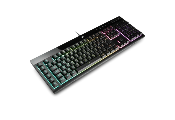 Corsair K55 Tastatur &ndash; mit 3-Zonen-RGB-Beleuchtung, programmierbaren G-Tasten, Multimedia-Hotkeys, Anti-Ghosting, Rollover-Funktion, Handballenauflage