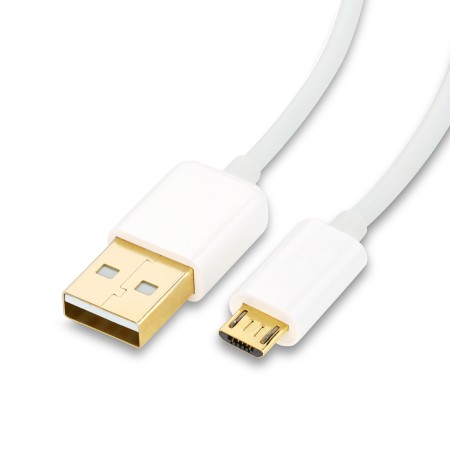 microUSB auf USB 2.0 Kabel, 2,0 m, weiß