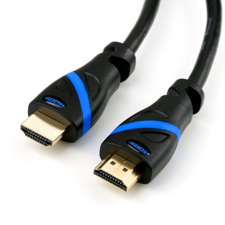 HDMI 2.0 Kabel, 0,5 m, schwarz/blau