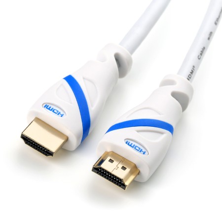 HDMI 2.0 Kabel, 3 m, weiß/blau