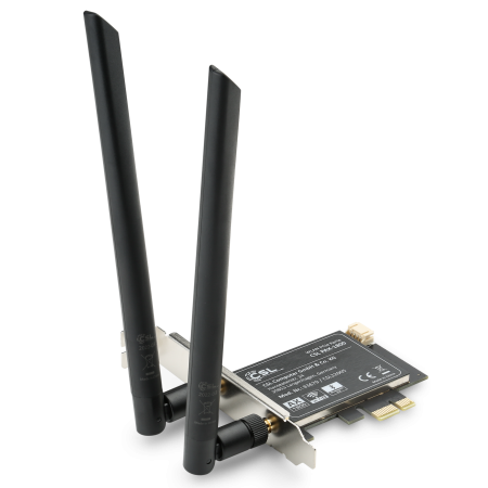 WLAN PCIe Karte 1200 MBit/s (600 MBit/s @ 2,4 GHz), Bluetooth 5.2 - CSL PAX-1800