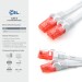 10x 2m Flachband Patchkabel Cat6, weiß/rot