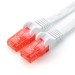 10x 2m Flachband Patchkabel Cat6, weiß/rot