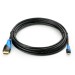 microHDMI auf HDMI 2.0 Kabel, 1,5 m, schwarz/blau