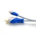 microHDMI auf HDMI 2.0 Kabel, 2 m, weiß/blau
