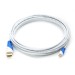 microHDMI auf HDMI 2.0 Kabel, 2 m, weiß/blau