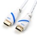 HDMI 2.0 Kabel, 7,5 m, weiß/blau