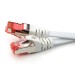 10m Flachband Patchkabel Cat7, weiß/rot