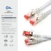 10m Flachband Patchkabel Cat7, weiß/rot