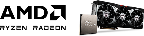 AMD Ryzen Radeon Logo & CPU und Grafikkarte